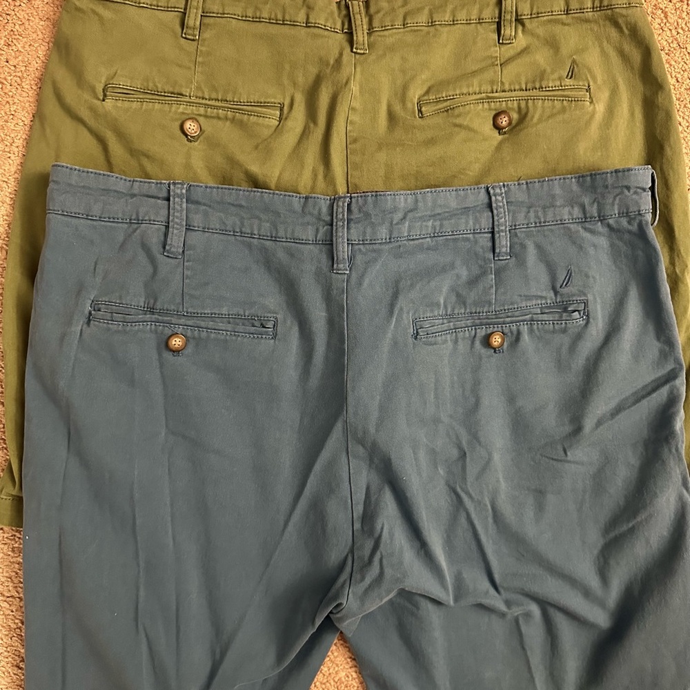 2 Pair of Nautica Shorts sz 40 Blue & Green - Picture 4 of 7